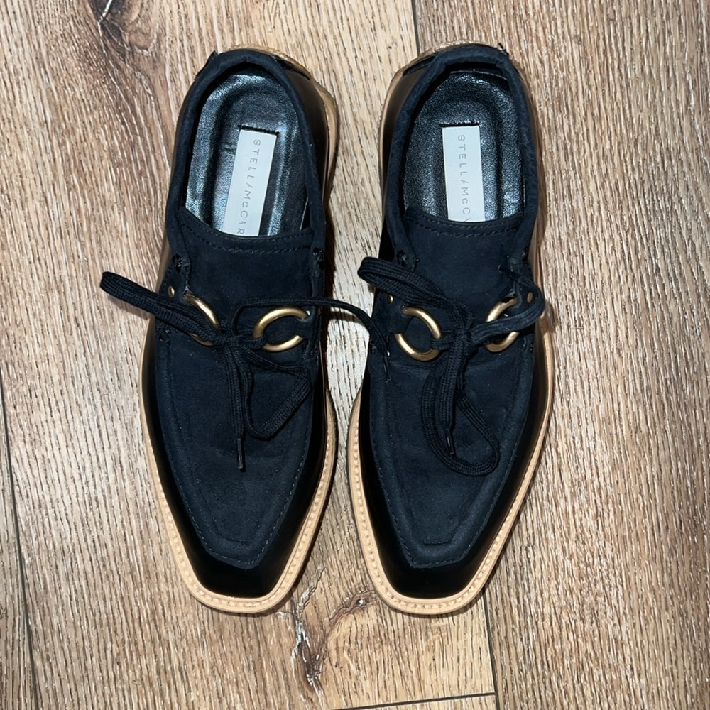 Stella McCartney Brody Black Vegan Leather Creepers Size 35/5 - Picture 3 of 9